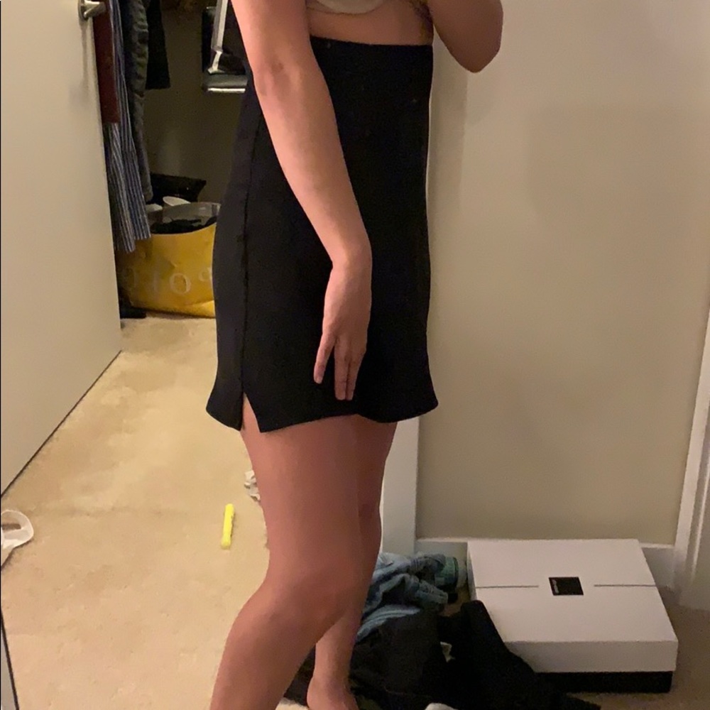 Black satin skirt